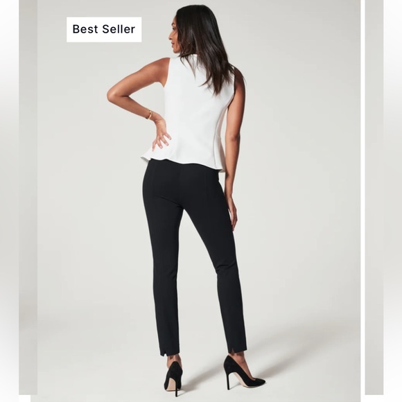 Spanx The Perfect Pant Ankle Back Seam Skinny Classic Black Size M - Picture 2 of 16